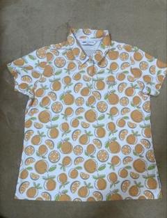 TIGORAゴルフレディースオレンジ柄シャツ
