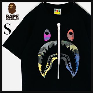 【人気モデル】アベイシングエイプ シャークロゴ ビッグロゴ サルカモ 黒 S