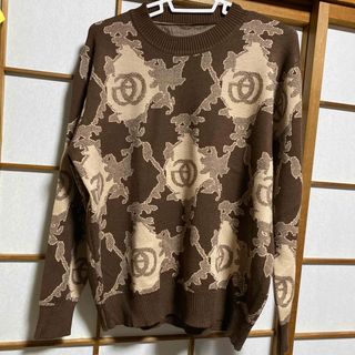 Ladies knit sweater choco brown fsize