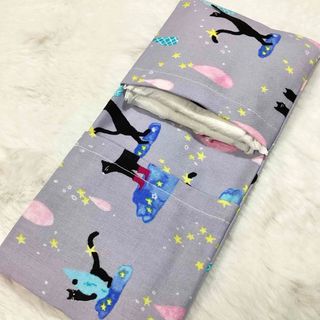 サニタリーケース 猫 雨と黒猫 くすみパープル S6885