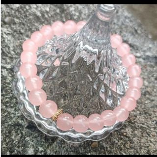 天然石ブレスレット　パワーストーン　開運　ピンク　カルセドニー　