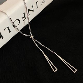 【再入荷】 ネックレス マンテル 二重アクセサリー シルバー ロング 韓国