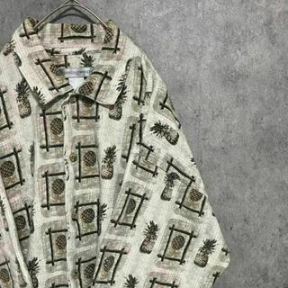 90s vintage 柄シャツ　半袖　メンズ　M コットン　古着　個性派　A1