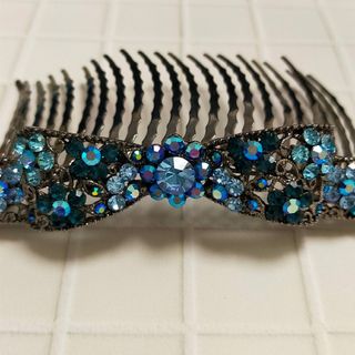 ライトブルー リボンモチーフ ヘアコーム