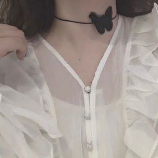 ♥️数量限定♥️ 蝶々　Y2K チョーカー ネックレス　バタフライ　黒 レース