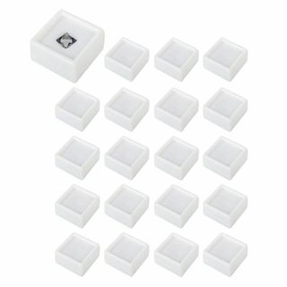 【色:ホワイト】GOODCHI ルースケース 宝石箱 20個セット 窓付 プラケ